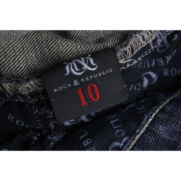 Rock & Republic Jeans Womens Size 10 Blue Denim Medium Washed Straight Fit Y2k - Picture 5 of 8